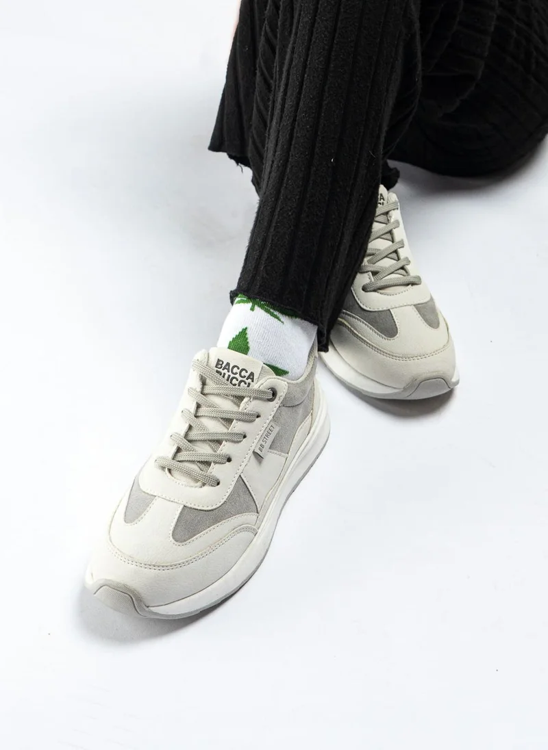 Bacca Bucci White Grey TAMRA Low-Top Trendy and Durable Sneakers for Women | Best Price UAE